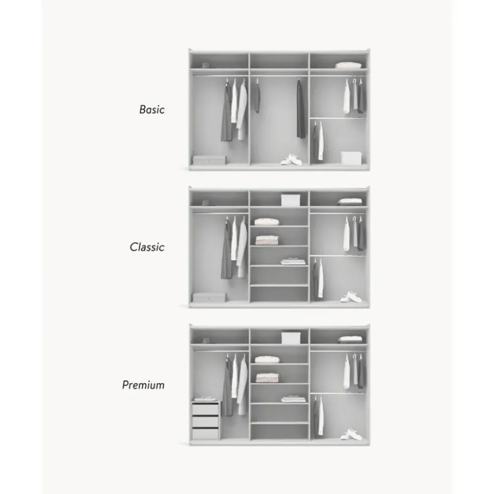 Clearance Armario Modular Leon, 3 Puertas Correderas (300 Cm), Diferentes Variantes Armarios
