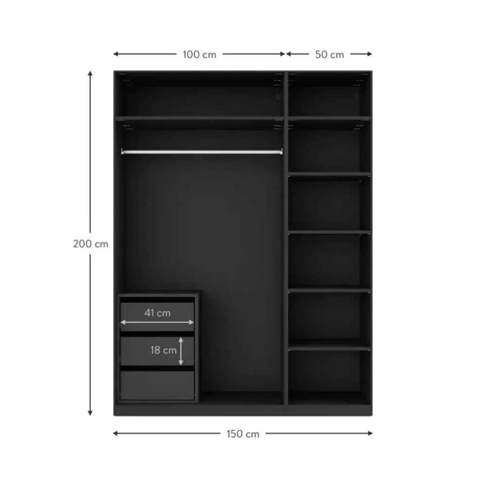 Outlet Armario Modular Leon, 3 Puertas (150 Cm), Diferentes Variantes Armarios
