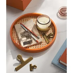 Sale Bandeja Redonda Con Tejido Vienes Carina Bandejas Decorativas