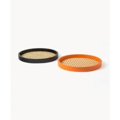 Sale Bandeja Redonda Con Tejido Vienes Carina Bandejas Decorativas