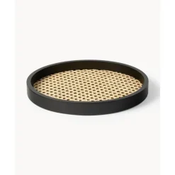 Discount Bandeja Redonda Con Tejido Vienes Carina Bandejas Decorativas
