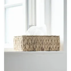 Outlet Caja De Panuelos De Fibras Naturales Cleana Accesorios De Bano