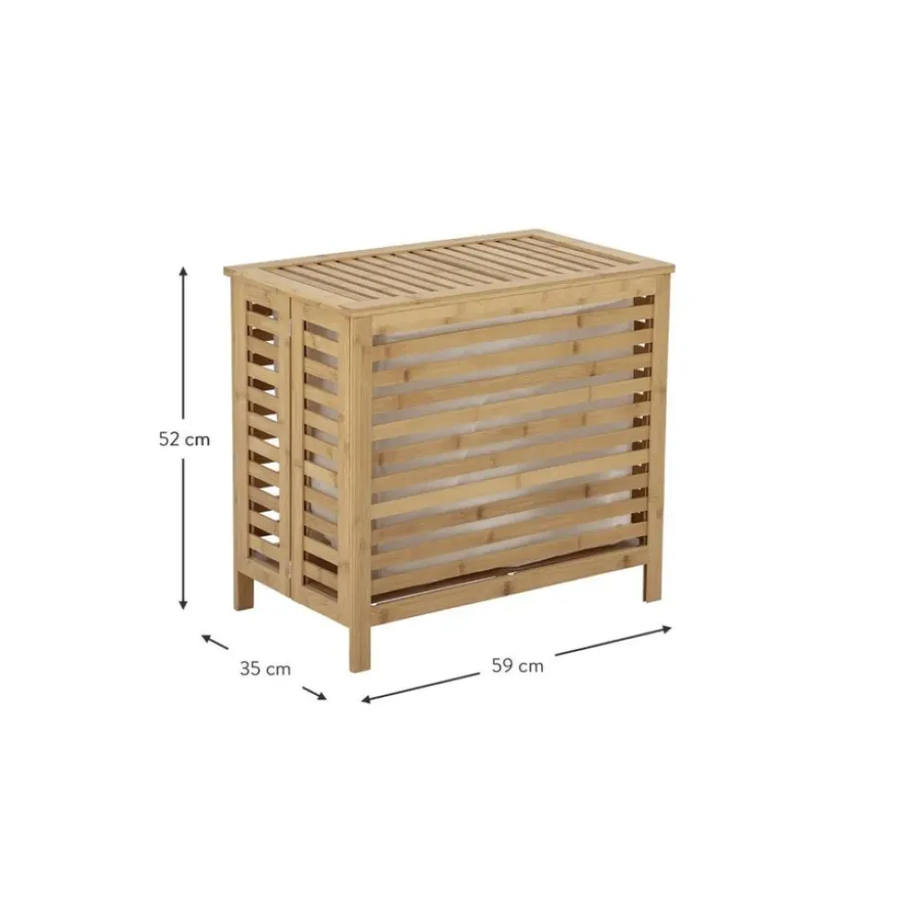 Sale Cesta De Lavanderia De Bambu Con Bolsa De Tela Aden Cestos De La Ropa