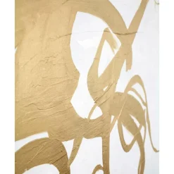 Clearance Cuadro En Lienzo Pintado A Mano Goldplay, Marco De Madera Lienzos