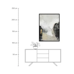 Clearance Cuadro En Lienzo Pintado A Mano Noir, Marco De Madera Lienzos