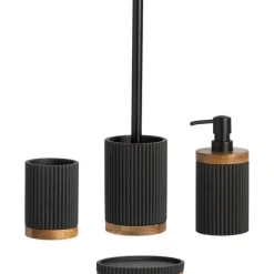Discount Dosificador De Jabon Con Madera Laura Dispensador De Jabon Y Jaboneras