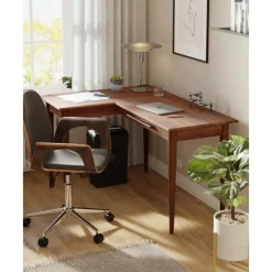 Fashion Escritorio Esquinero De Madera De Mango Con Cajones Paul Escritorios