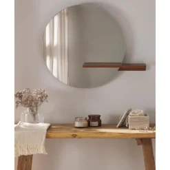 Sale Espejo De Pared Con Estante De Madera Sandro Espejos De Pared