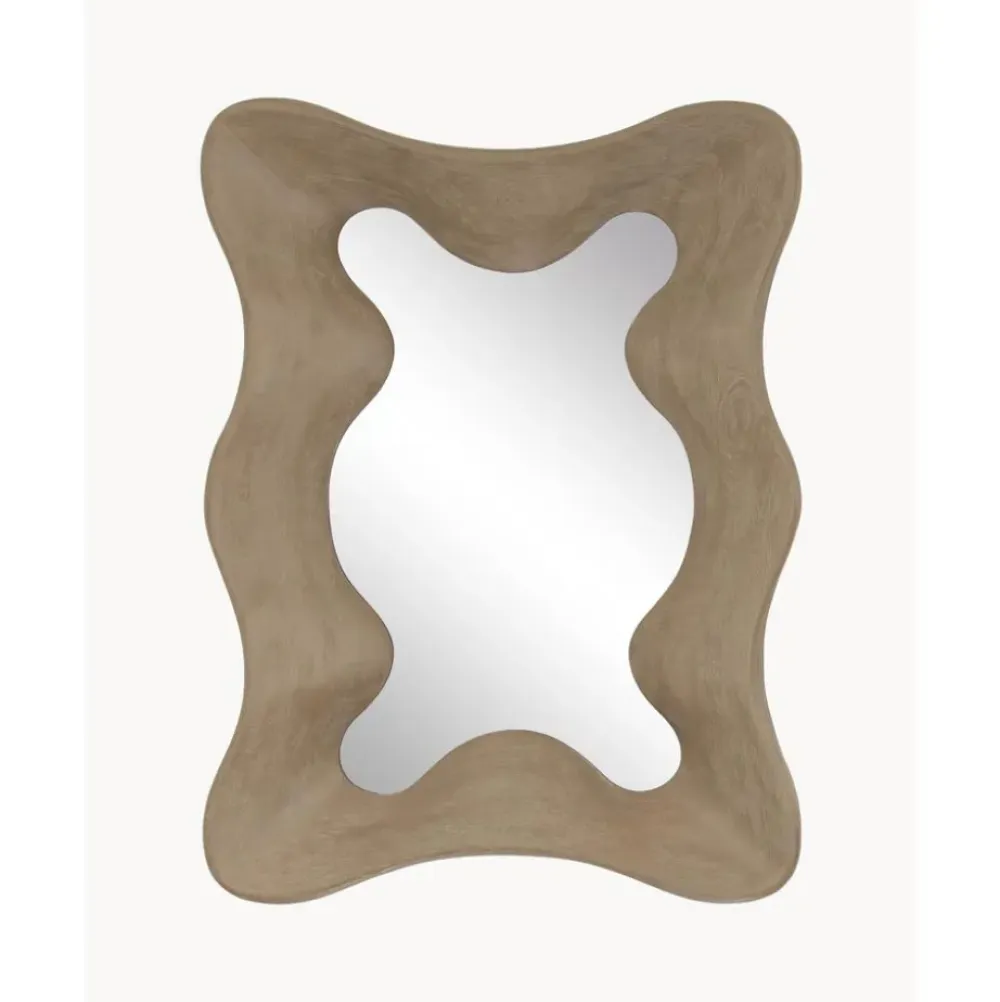New Espejo De Pared De Madera De Mango Riva Espejos De Pared