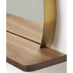 Clearance Espejo De Pared Redondo Con Estante De Madera Kenny Espejos De Pared