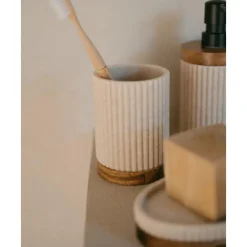 Clearance Jabonera Con Madera Laura Dispensador De Jabon Y Jaboneras