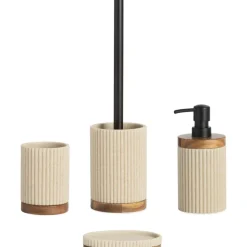 Clearance Jabonera Con Madera Laura Dispensador De Jabon Y Jaboneras