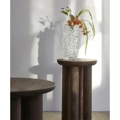 Clearance Jarron Alto De Vidrio Con Relieve Maio Jarrones