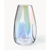 Outlet Jarron Grande De Vidrio Iridiscente Soplado Artesanalmente Rainbow Jarrones