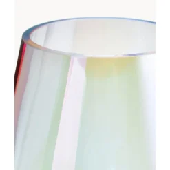 Outlet Jarron Grande De Vidrio Iridiscente Soplado Artesanalmente Rainbow Jarrones