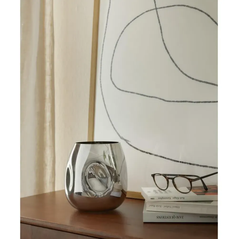 Clearance Jarron Pequeno De Vidrio Soplado Artesanalmente Mirror Jarrones