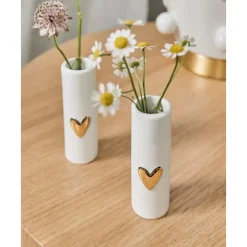 Clearance Jarrones Pequenos De Porcelana Heart, 2 Uds. Jarrones