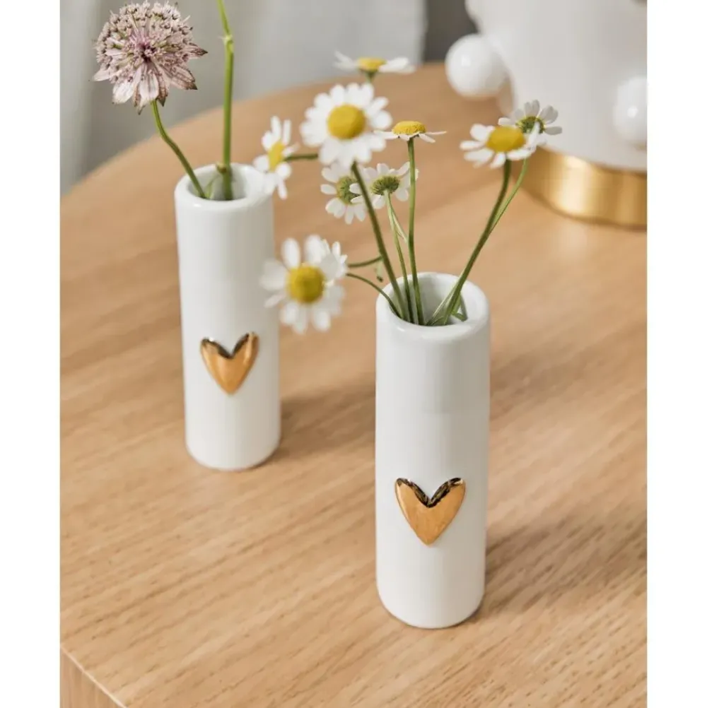 Clearance Jarrones Pequenos De Porcelana Heart, 2 Uds. Jarrones