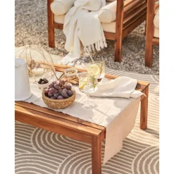 Outlet Mesa Para Exterior De Madera De Acacia Bo, 100 X 60 Cm Muebles De Jardin