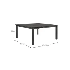 Discount Mesa Para Exterior Extensible Konnor, 110-160 X 160 Cm Muebles De Jardin