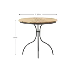 New Mesa Redonda Para Balcon Hard & Ellen, Tablero De Madera De Teca Muebles De Jardin