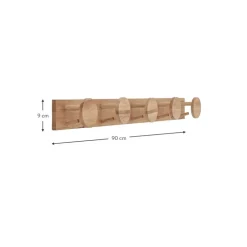 Discount Perchero De Pared De Madera De Caucho Emme, 10 Gancho Percheros