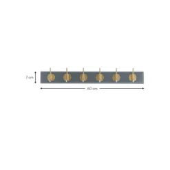 Hot Perchero De Pared De Madera Edgy, 6 Ganchos Percheros