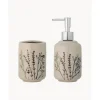 Discount Set De Bano Artesanal Bea, 2 Uds. Dispensador De Jabon Y Jaboneras