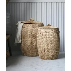 Hot Set De Cestas Con Tapadera Laun, 2 Uds. Cestos De La Ropa