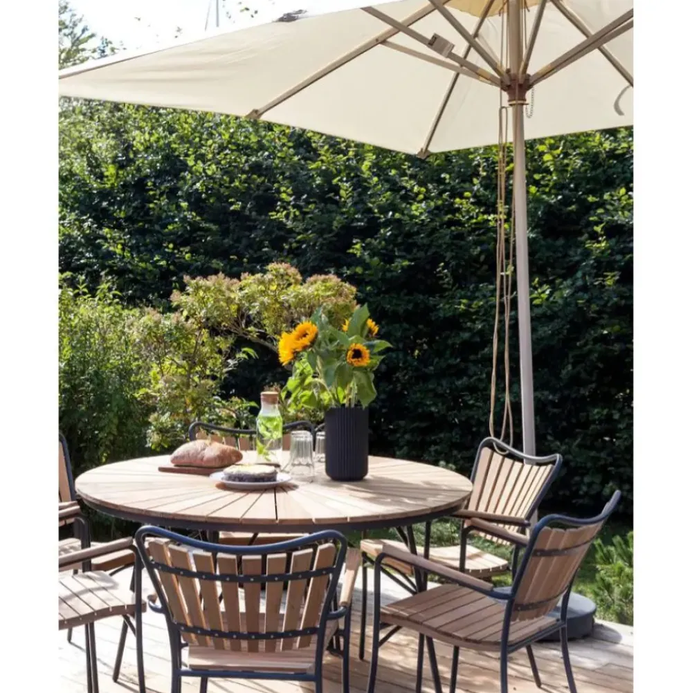 New Set De Comedor Para Exterior De Madera Teca Ellen, 5 Pzas. Muebles De Jardin