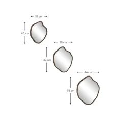 Outlet Set De Espejos De Pared Con Forma Organica Bello, 3 Uds. Espejos De Pared
