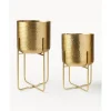 Discount Set De Macetero De Metal Martillado Nives, 2 Uds. Maceteros