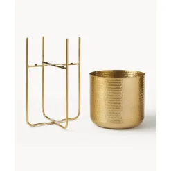 Discount Set De Macetero De Metal Martillado Nives, 2 Uds. Maceteros