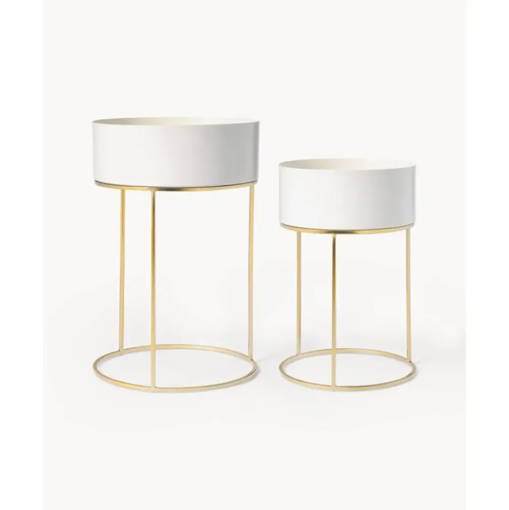 Sale Set De Maceteros Redondos De Metal Palesa, 2 Uds. Maceteros