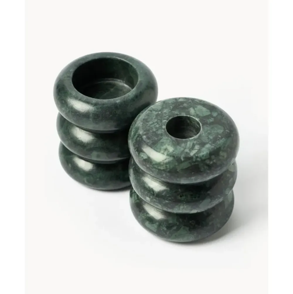 Hot Set De Portavelas Y Candelabros 2En1 De Marmol Orta, 2 Uds. Portavelas