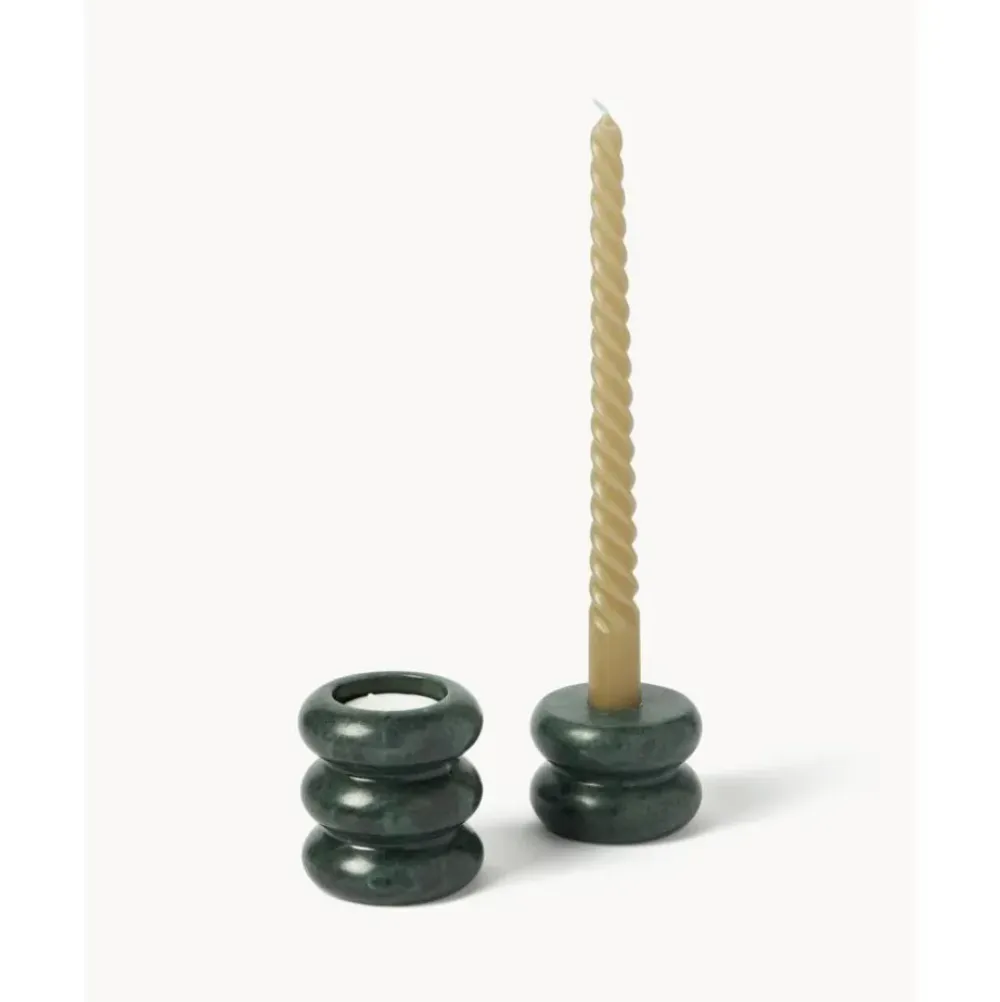 Hot Set De Portavelas Y Candelabros 2En1 De Marmol Orta, 2 Uds. Portavelas