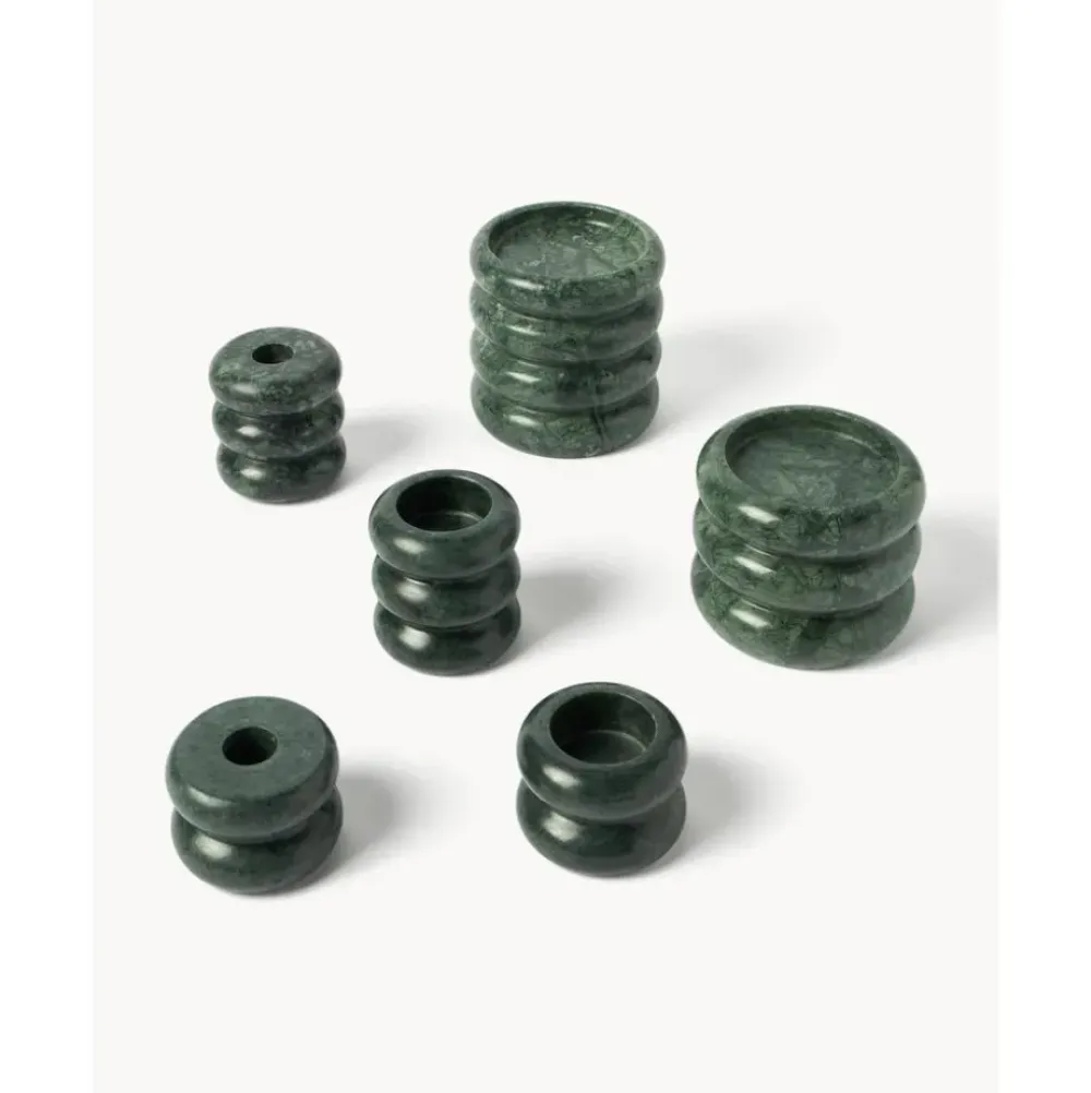 Hot Set De Portavelas Y Candelabros 2En1 De Marmol Orta, 2 Uds. Portavelas