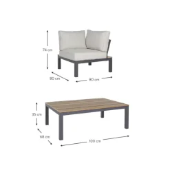 Sale Set Lounge De Exterior Elias, 4 Pzas. Muebles De Jardin
