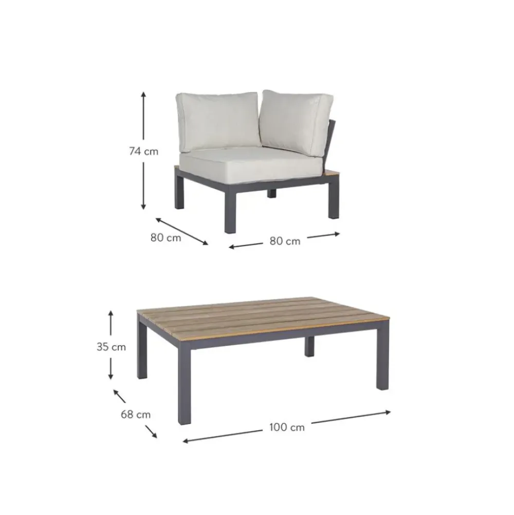 Sale Set Lounge De Exterior Elias, 4 Pzas. Muebles De Jardin