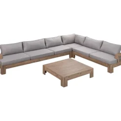 Clearance Set Lounge Para Exterior De Madera De Acacia Joshua, 4 Pzas. Muebles De Jardin