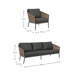 New Set Lounge Para Exterior Maribela, 3 Pzas. Muebles De Jardin
