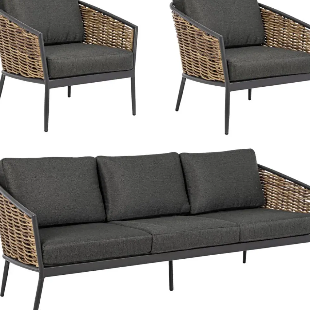 New Set Lounge Para Exterior Maribela, 3 Pzas. Muebles De Jardin