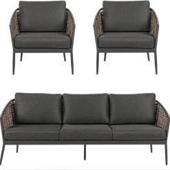 New Set Lounge Para Exterior Maribela, 3 Pzas. Muebles De Jardin
