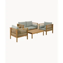 Discount Set Lounge Para Exterior De Madera De Acacia Bo, 4 Pzas. Muebles De Jardin