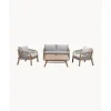 Discount Set Lounge Para Exterior De Madera De Acacia Lu, 4 Pzas. Muebles De Jardin