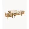 Sale Set Lounge Para Exterior De Madera De Acacia Bo, 4 Pzas. Muebles De Jardin