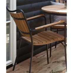New Silla Con Reposabrazos De Madera Para Exterior Hard & Ellen Muebles De Jardin
