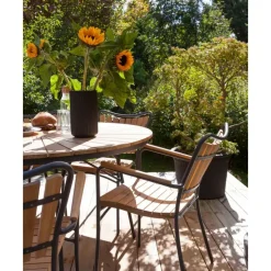 New Silla Con Reposabrazos De Madera Para Exterior Hard & Ellen Muebles De Jardin