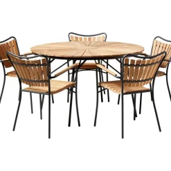 New Silla Con Reposabrazos De Madera Para Exterior Hard & Ellen Muebles De Jardin