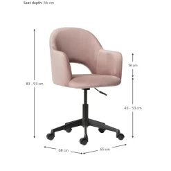 Sale Silla De Oficina Con Reposabrazos De Terciopelo Rachel, Altura Regulable Sillas De Escritorio